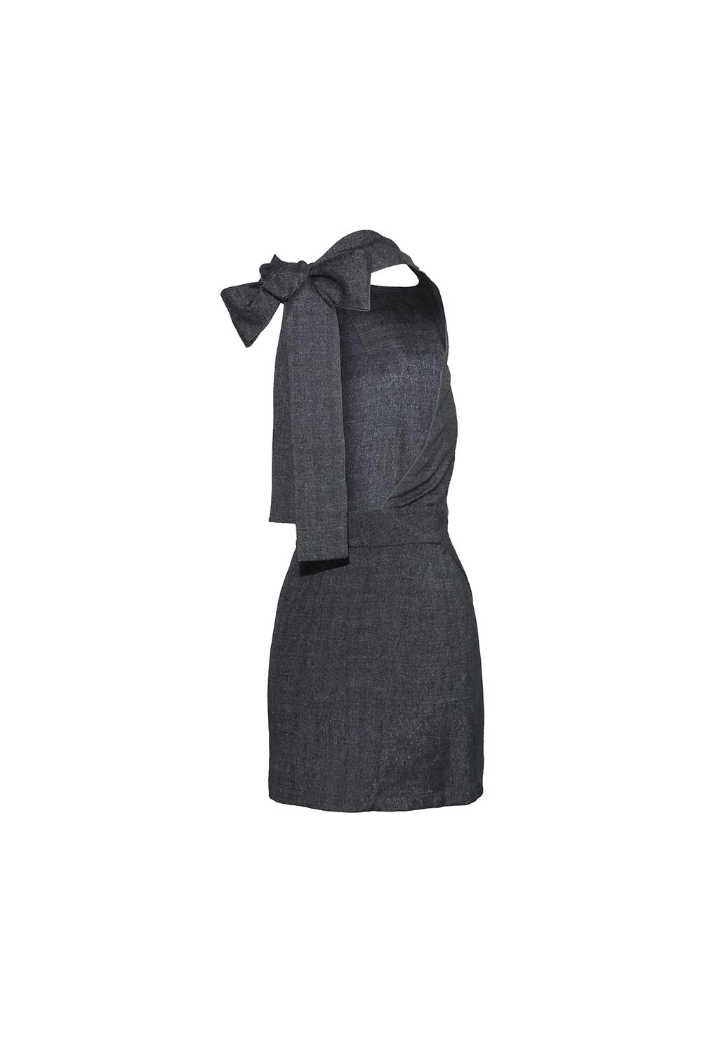 S backless halter dress mini