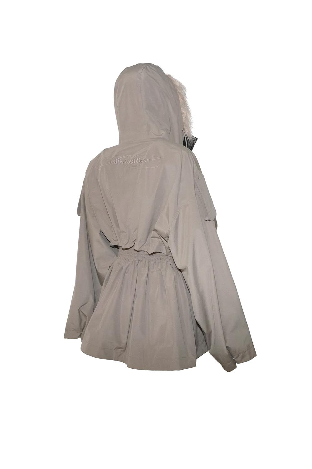 S fur embroidery trench short