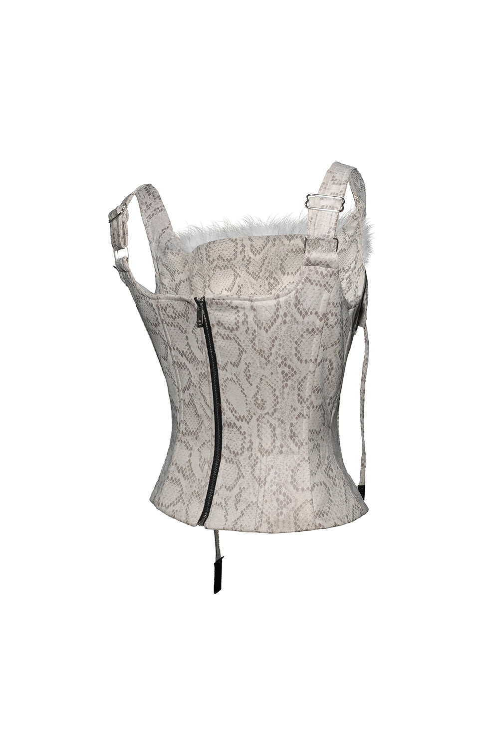 python fur corset tops
