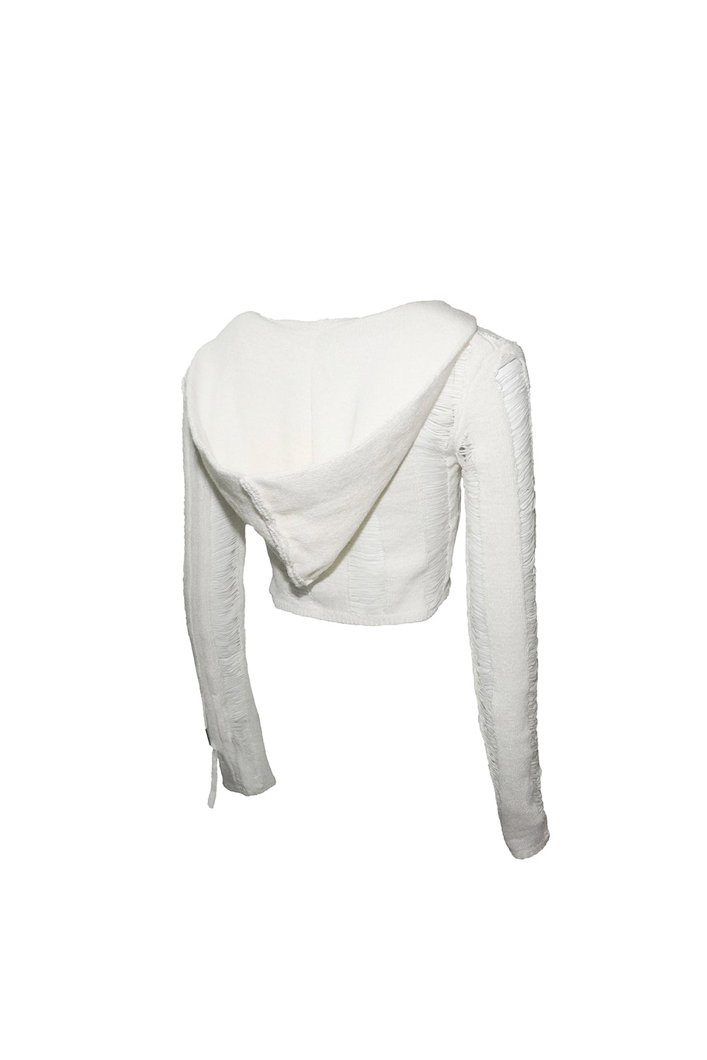 laddering knit hoodie