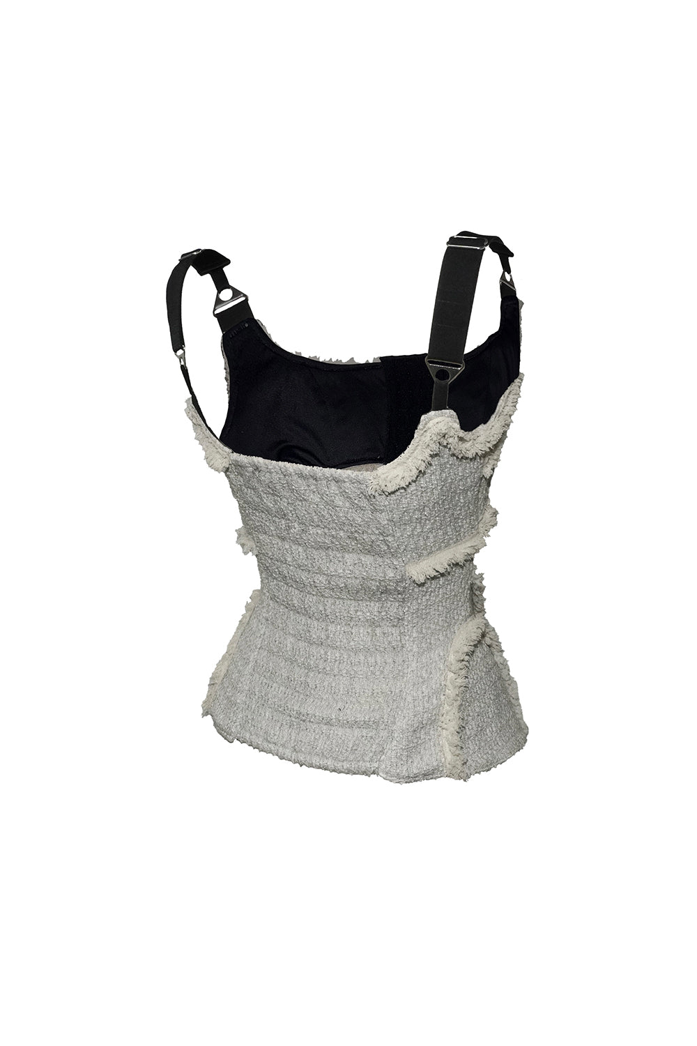 frayed tweed corset tops