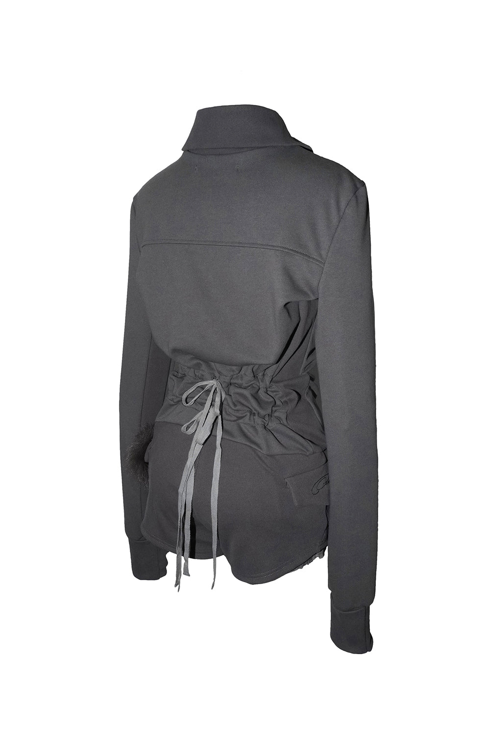 ruched zip romper