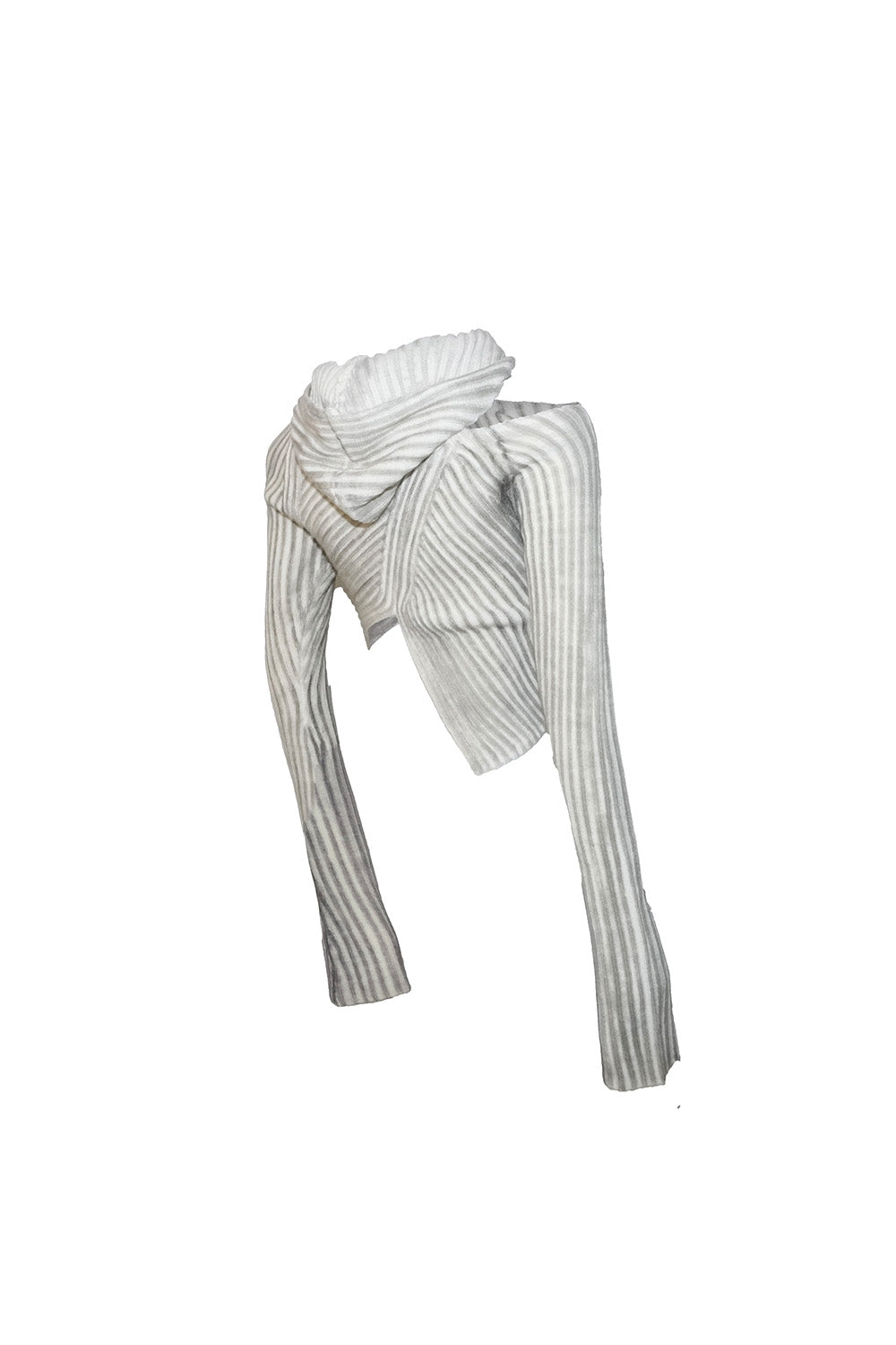 S asymmetric knit hoodie