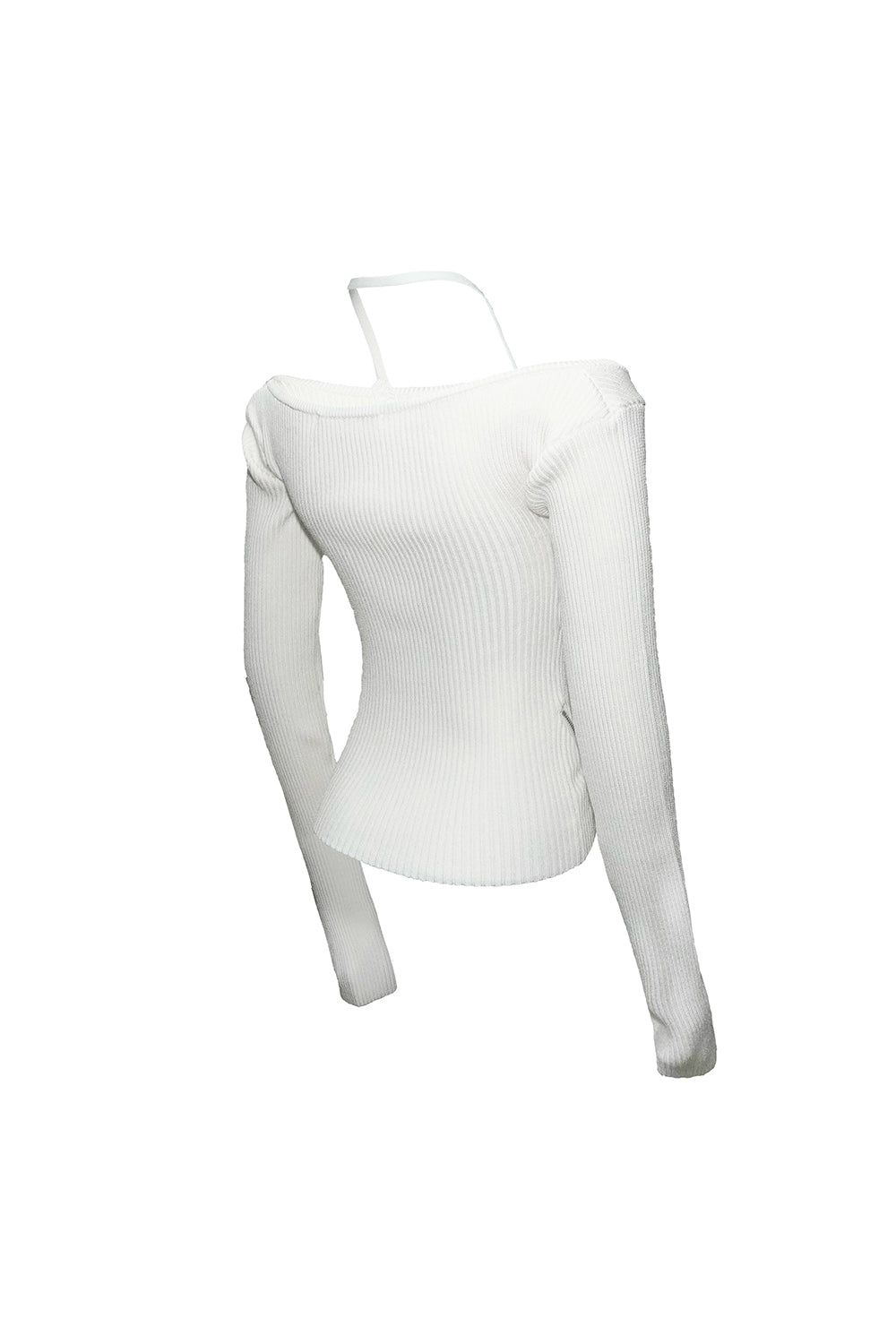 halter zip knit