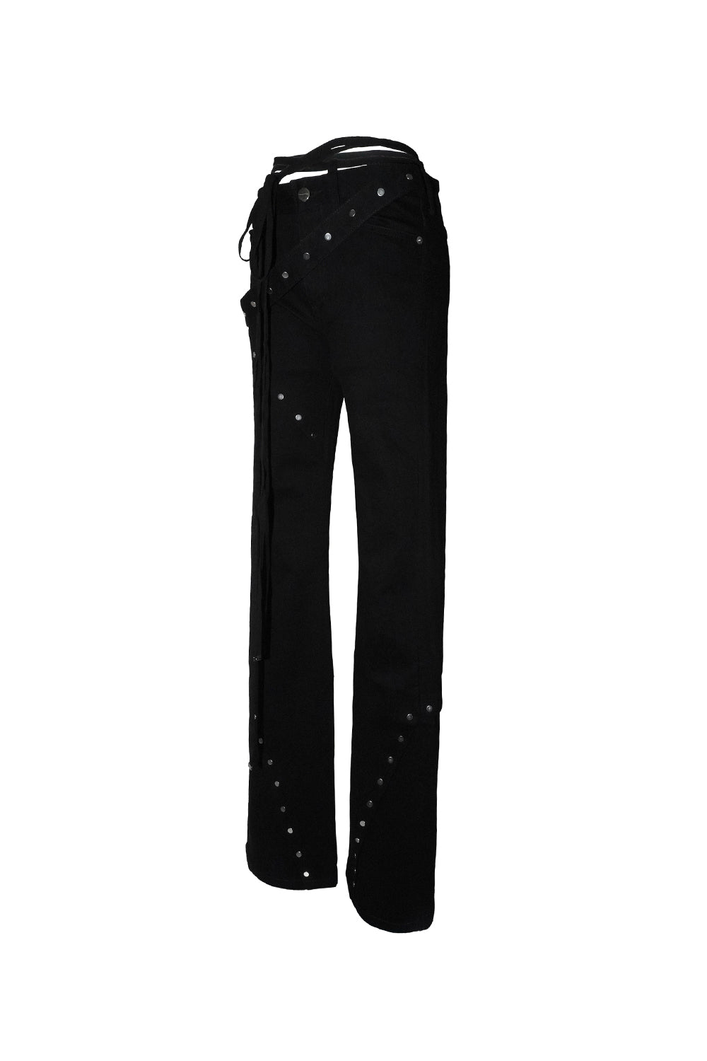 studded denim flare