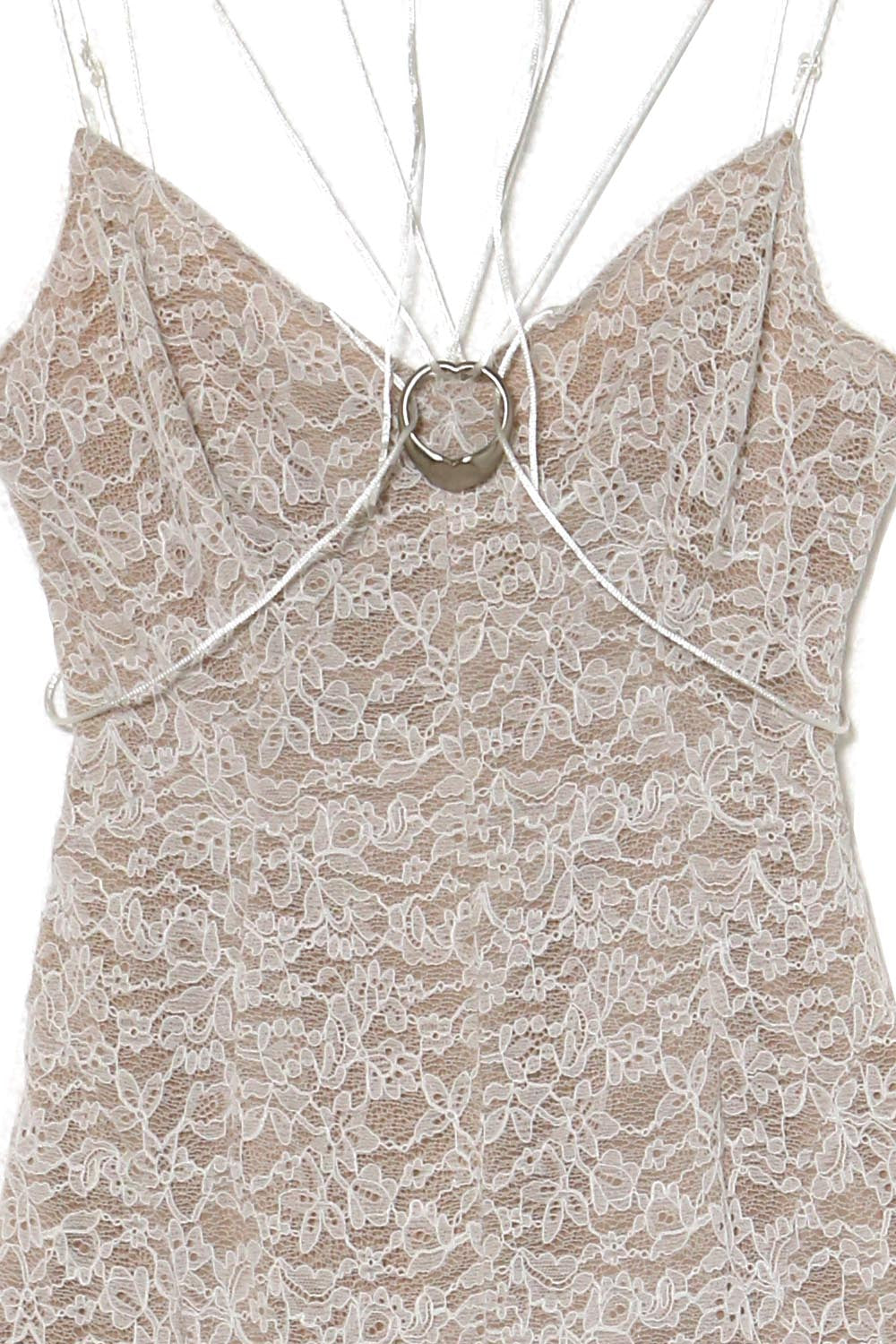 V slit camisole dress lace