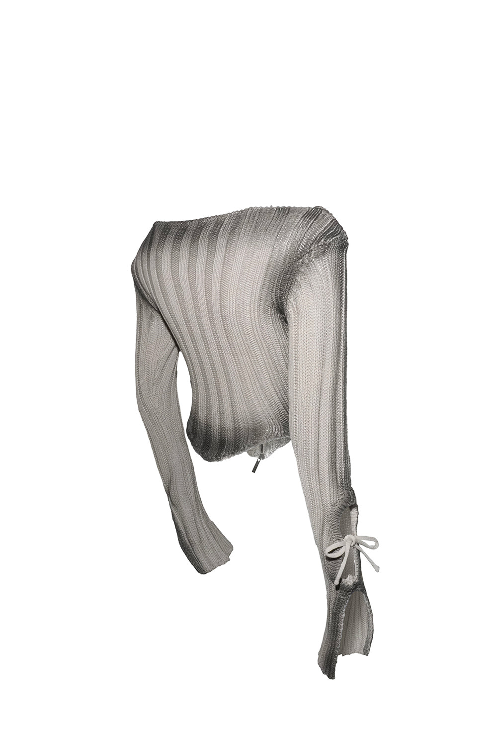 S zip cutout knit tops