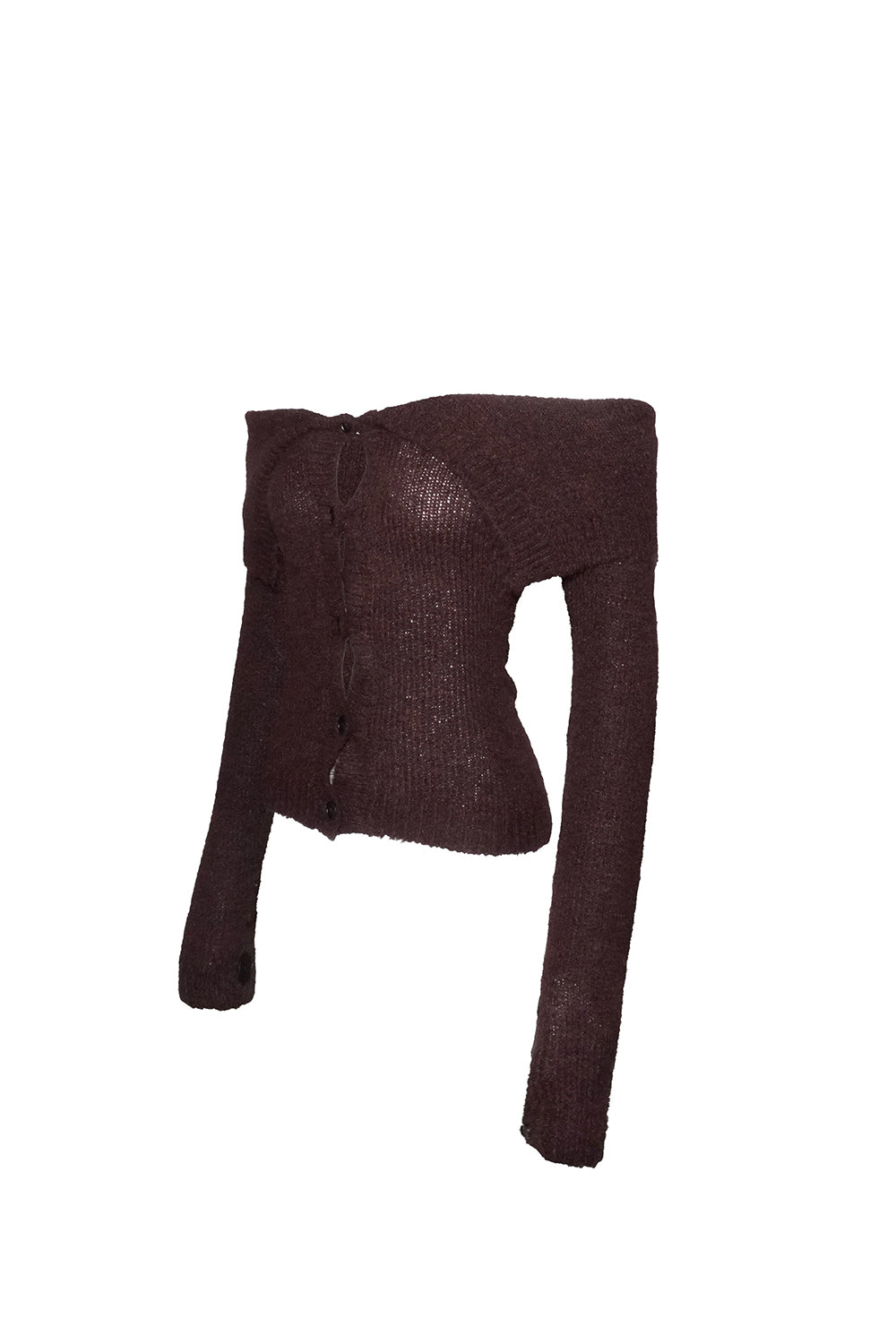 S fold collar offshoulder knit