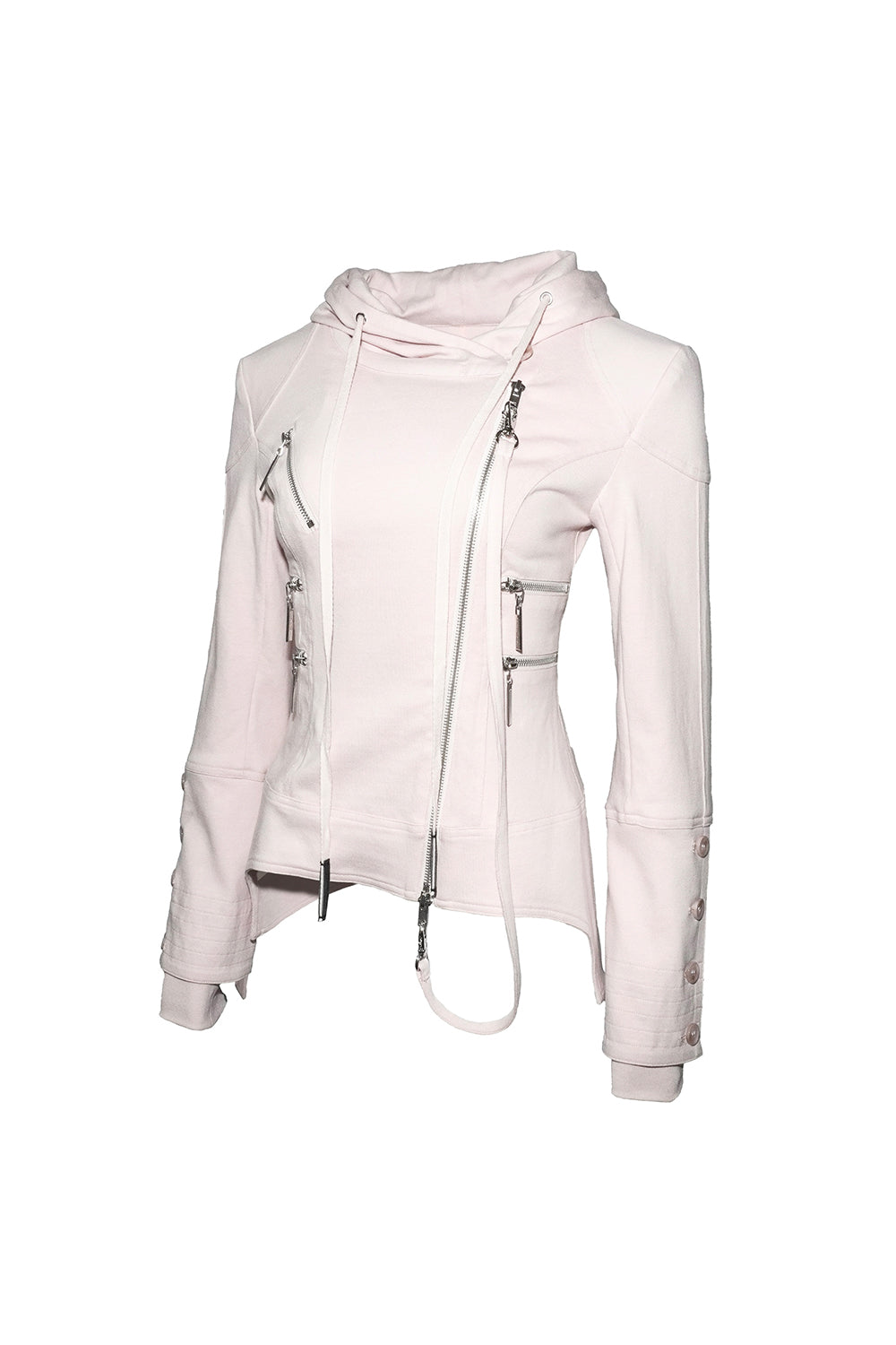 sleek zip hood jacket