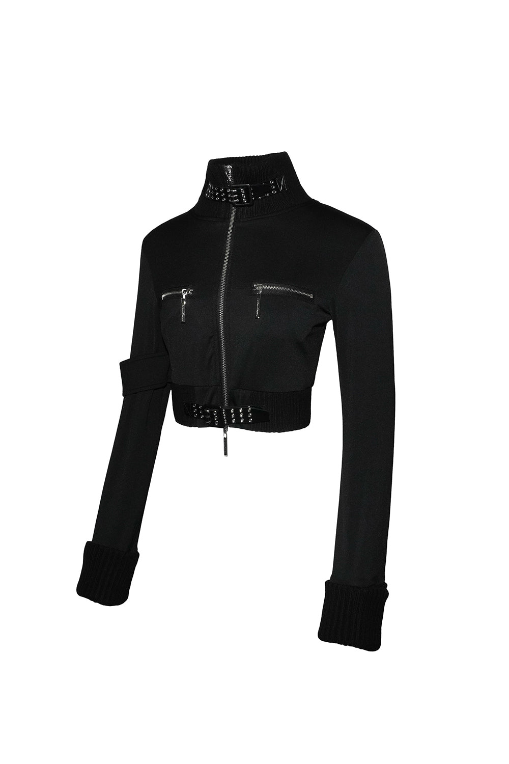 belted zip jacket cropped