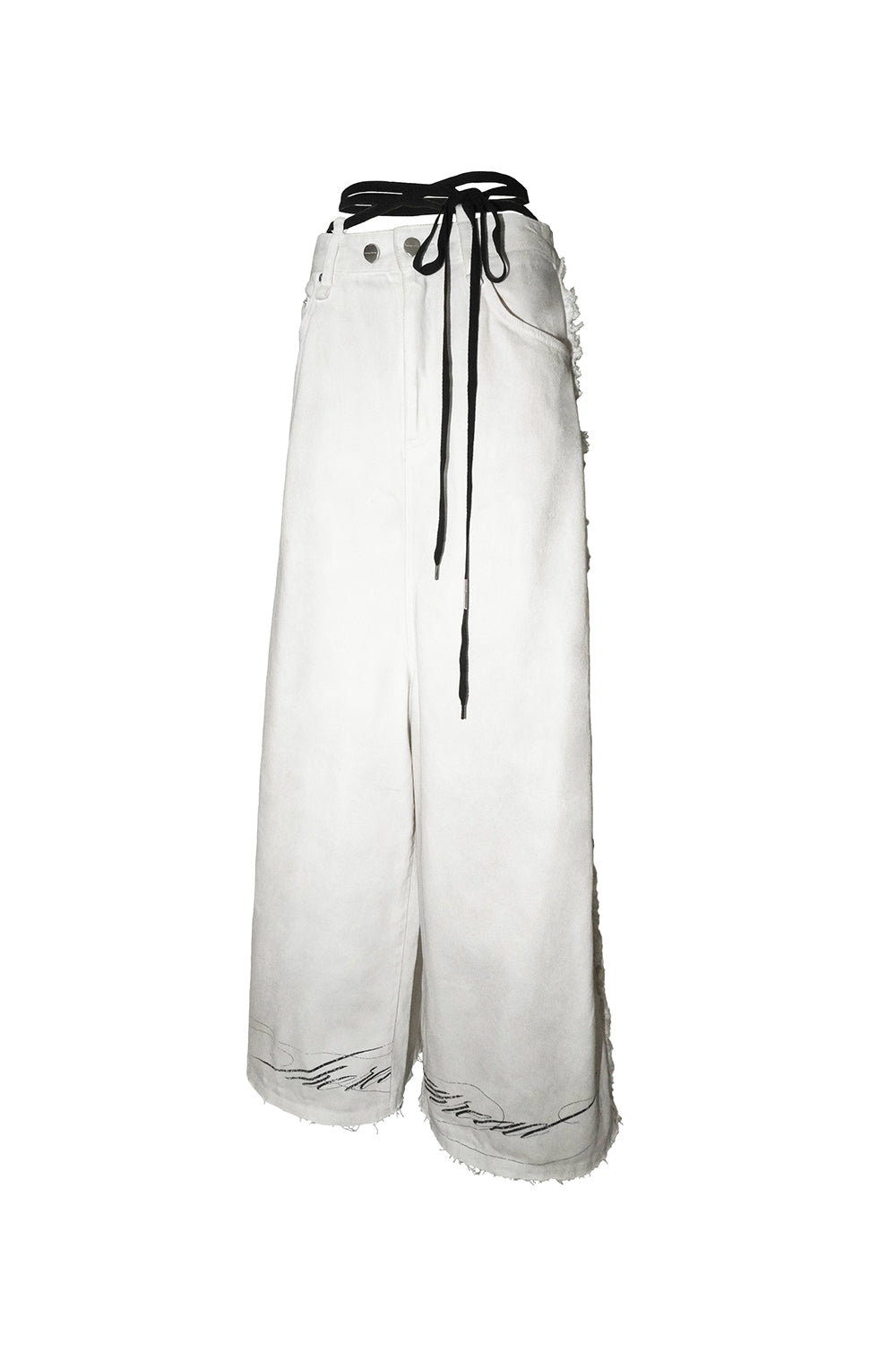 corded script denim