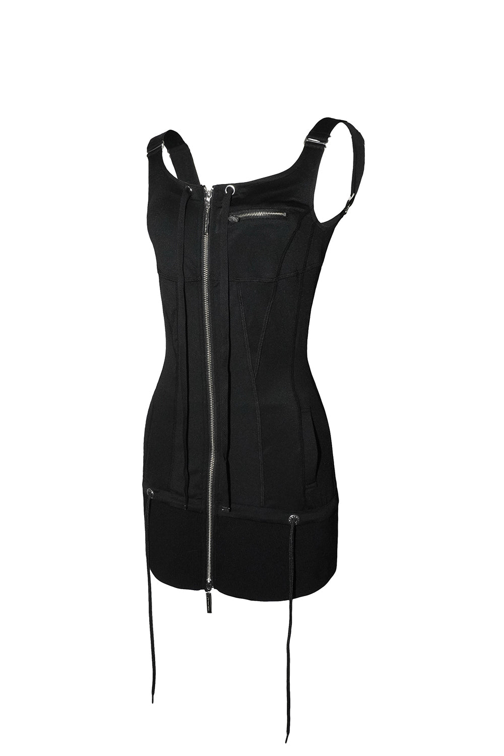 jersey zip dress mini