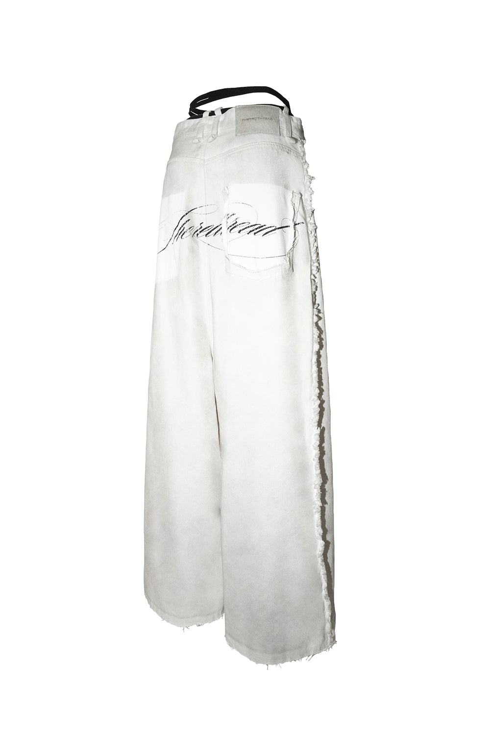corded script denim