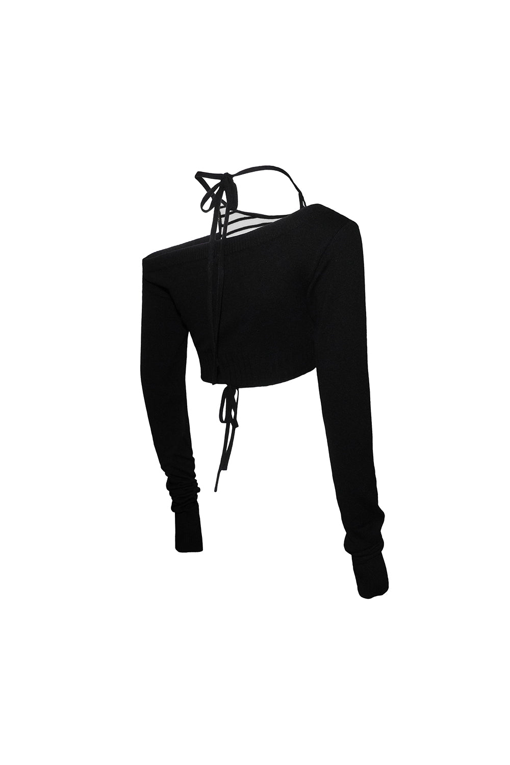layered neck knit cropped