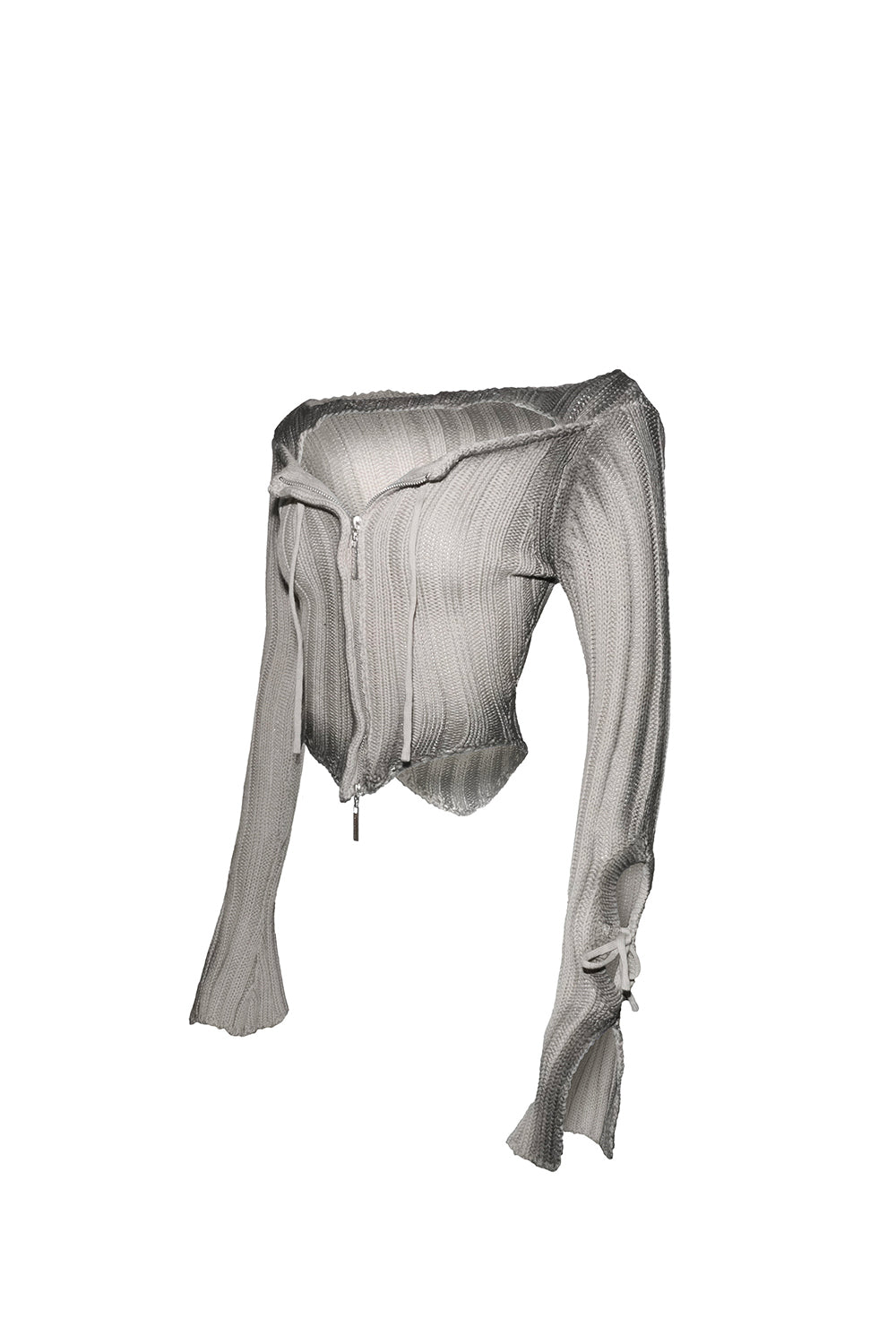 S zip cutout knit tops