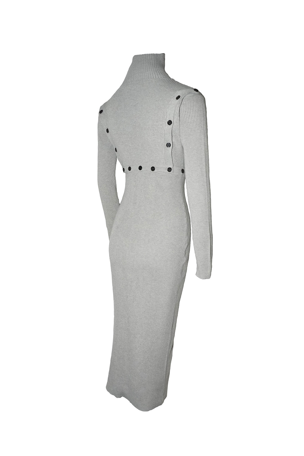 bicolor button open knit