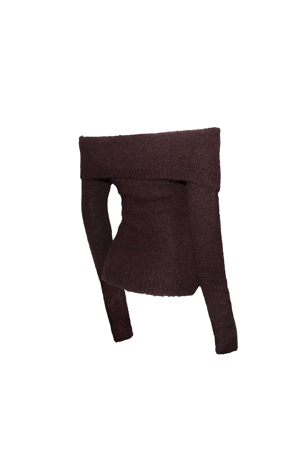 S fold collar offshoulder knit