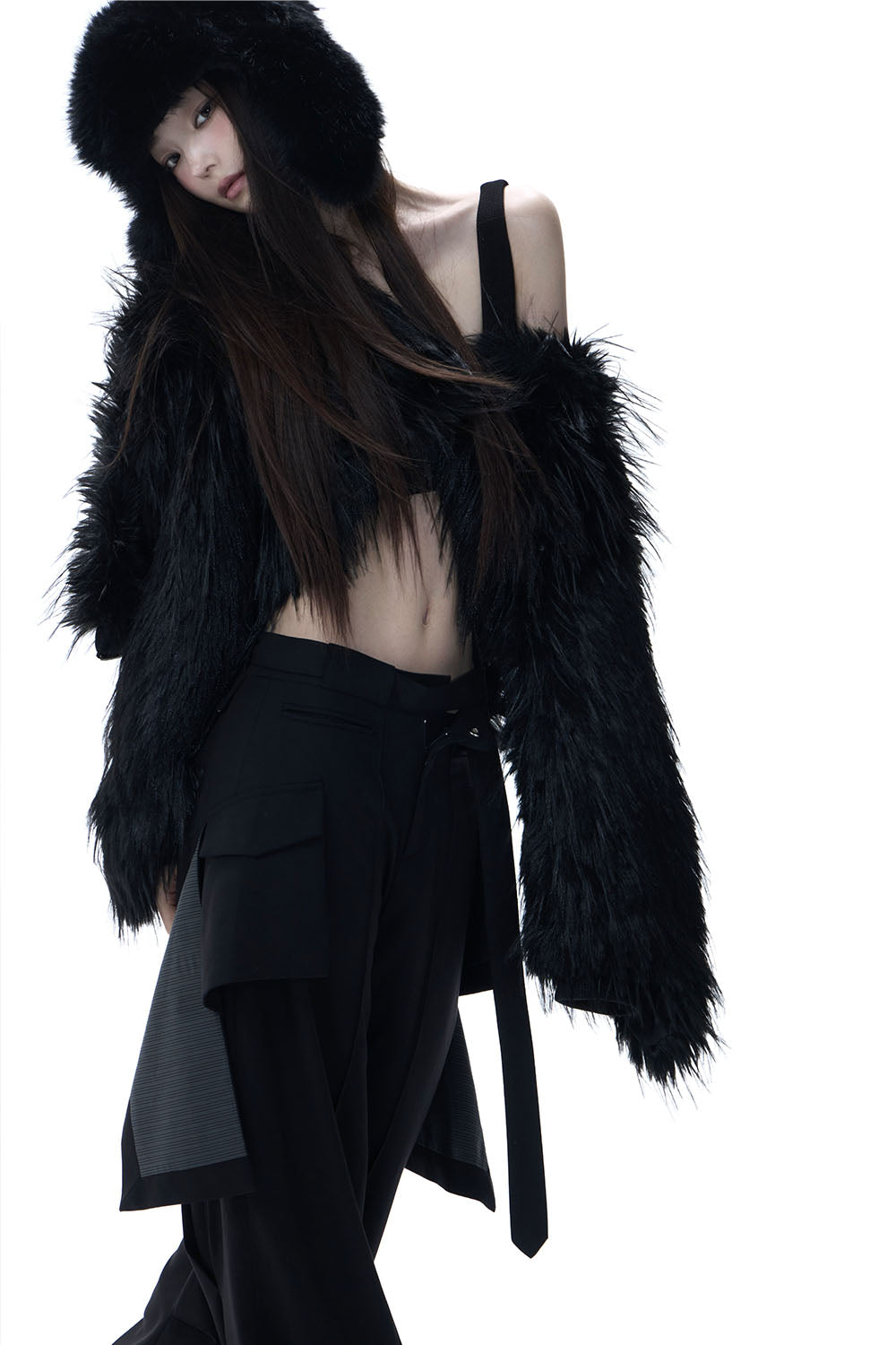 THEREDTHREAD / ザレッドスレッド】S fur hoodie jacket