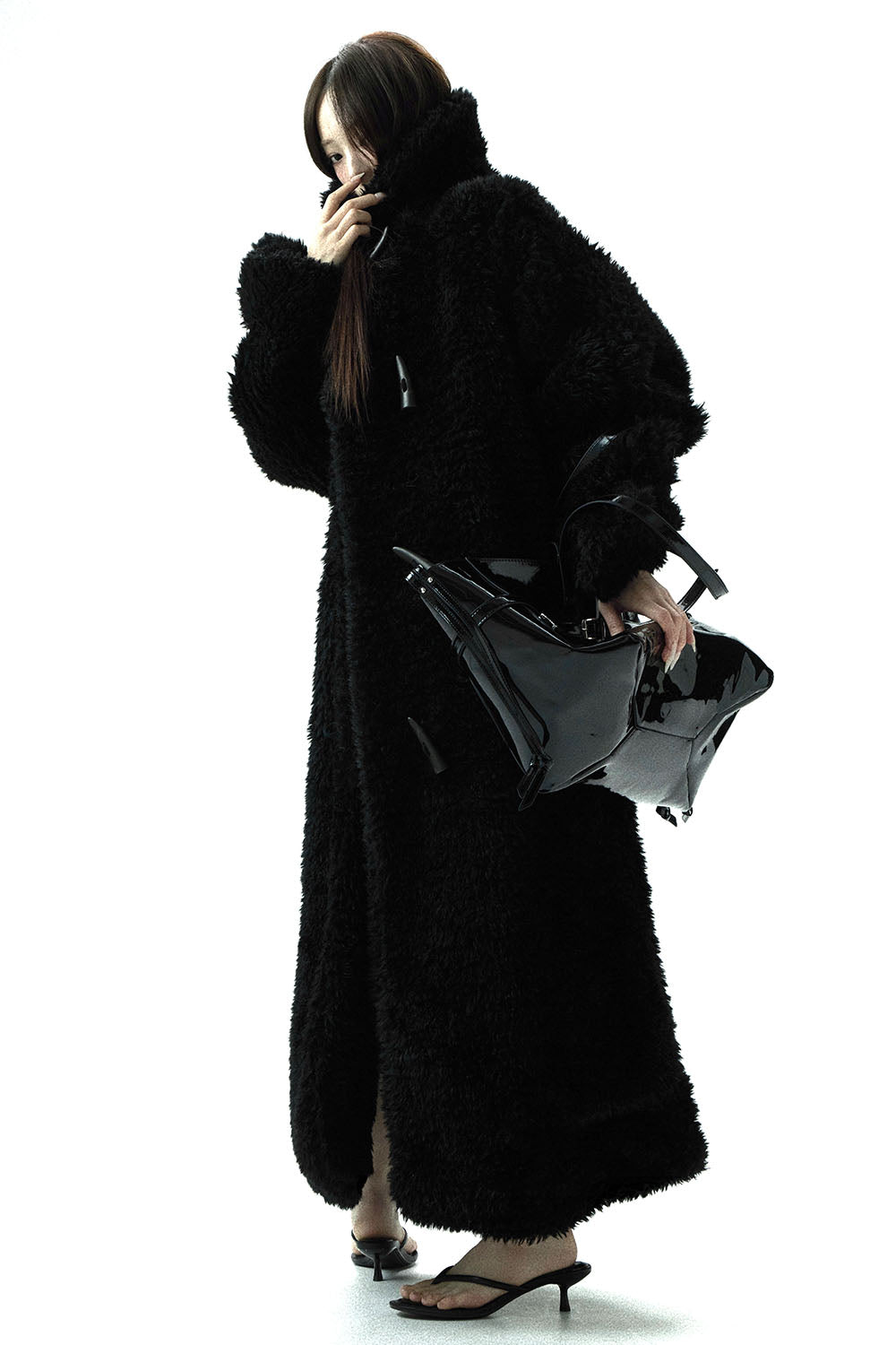 S poodle fur coat long