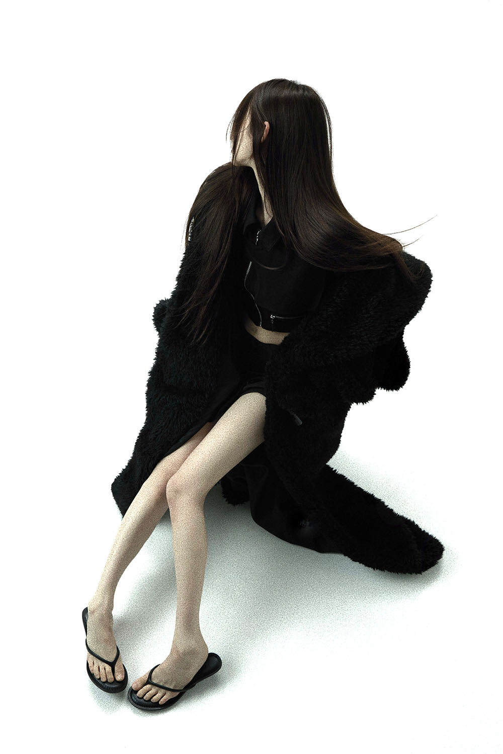 S poodle fur coat long