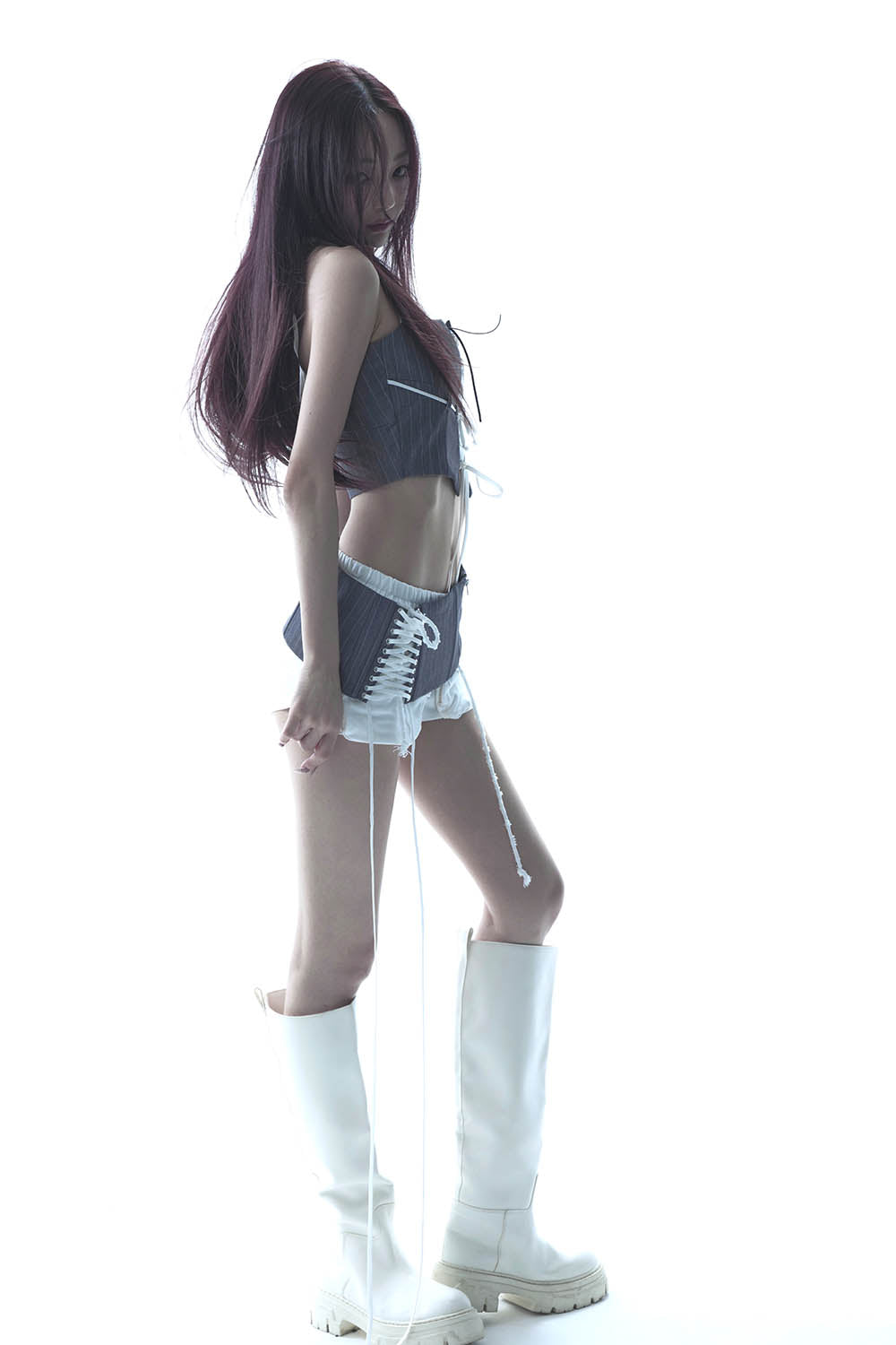 THEREDTHREAD / ザレッドスレッド】S lace up halter tops