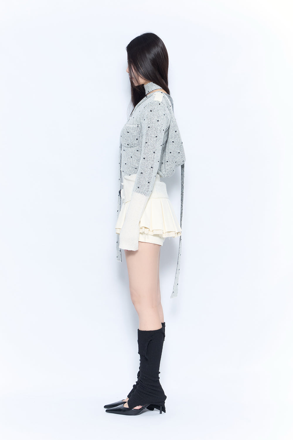 layered pleated skirt mini