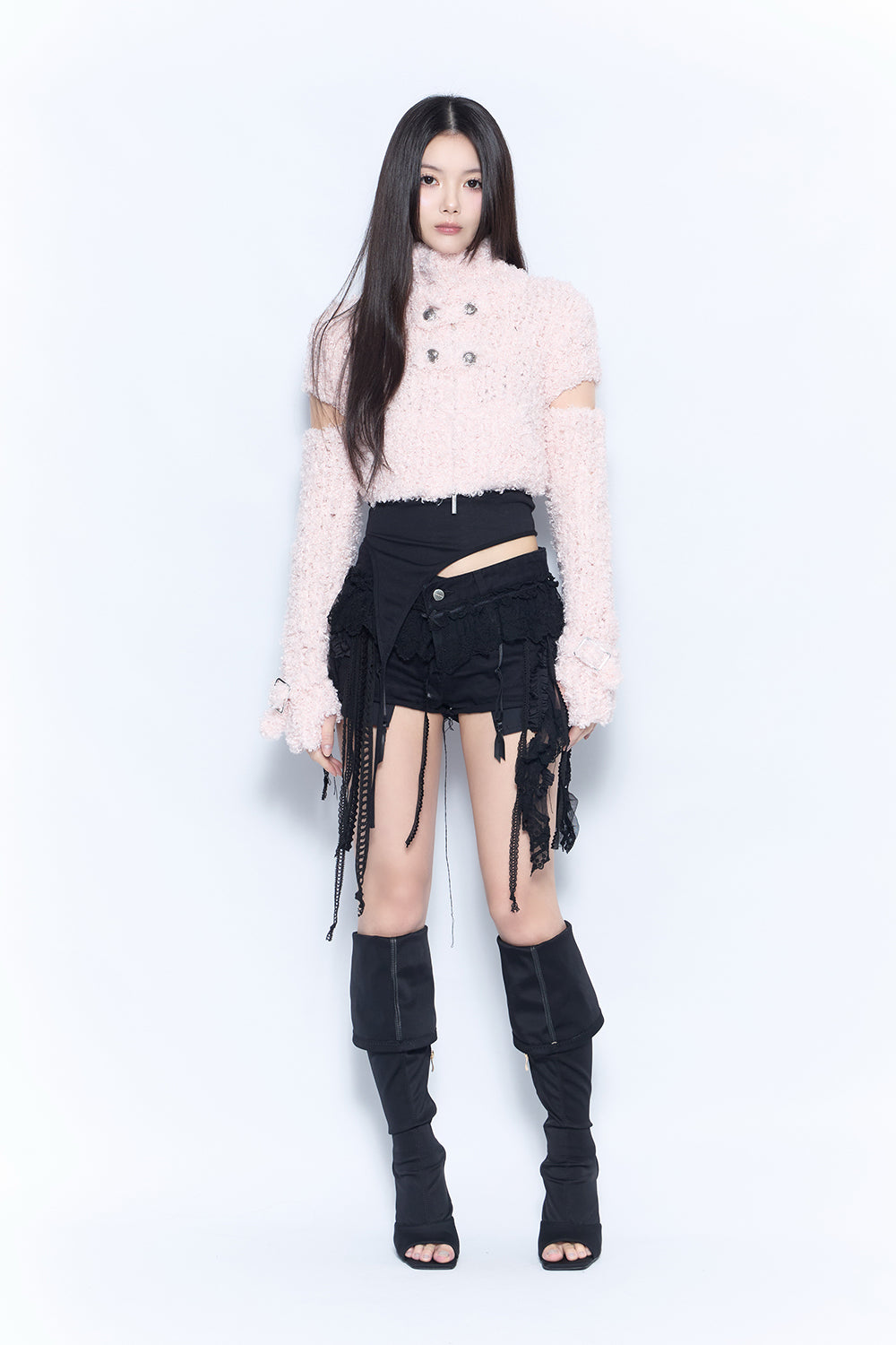 veil frill garter shorts