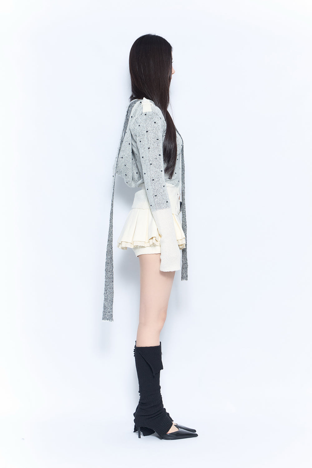 layered pleated skirt mini