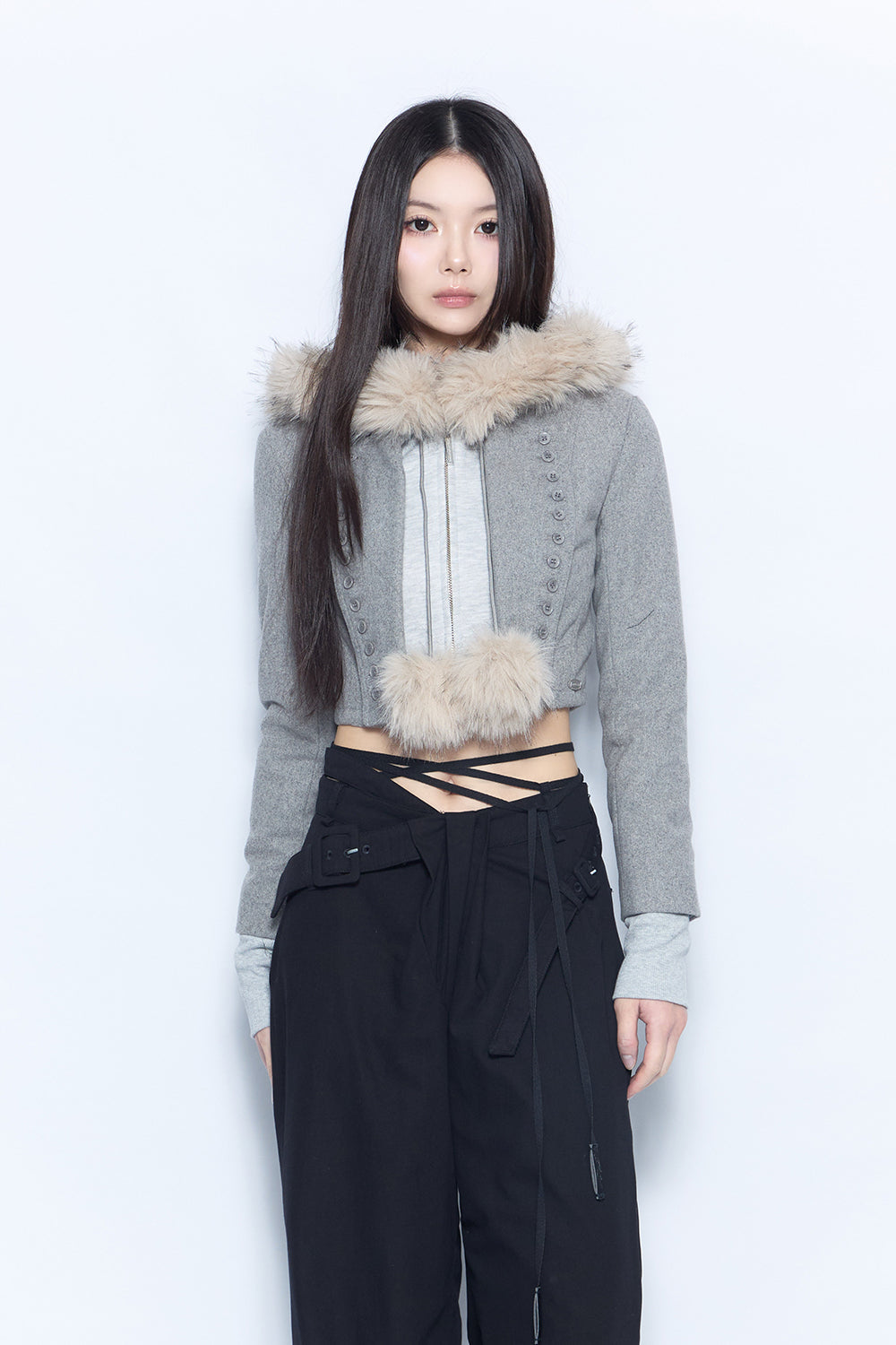layered trim jacket
