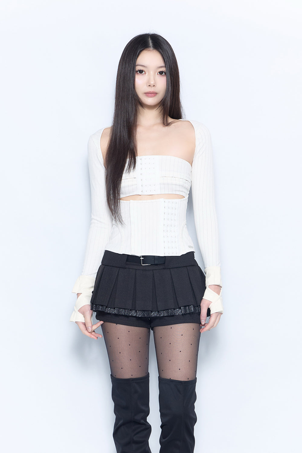 hook trim stripe tops