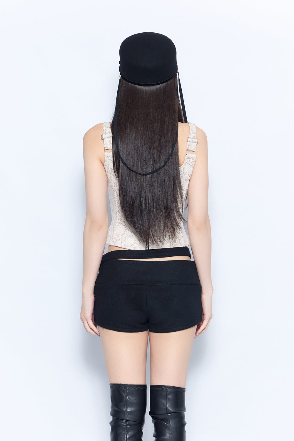python fur corset tops