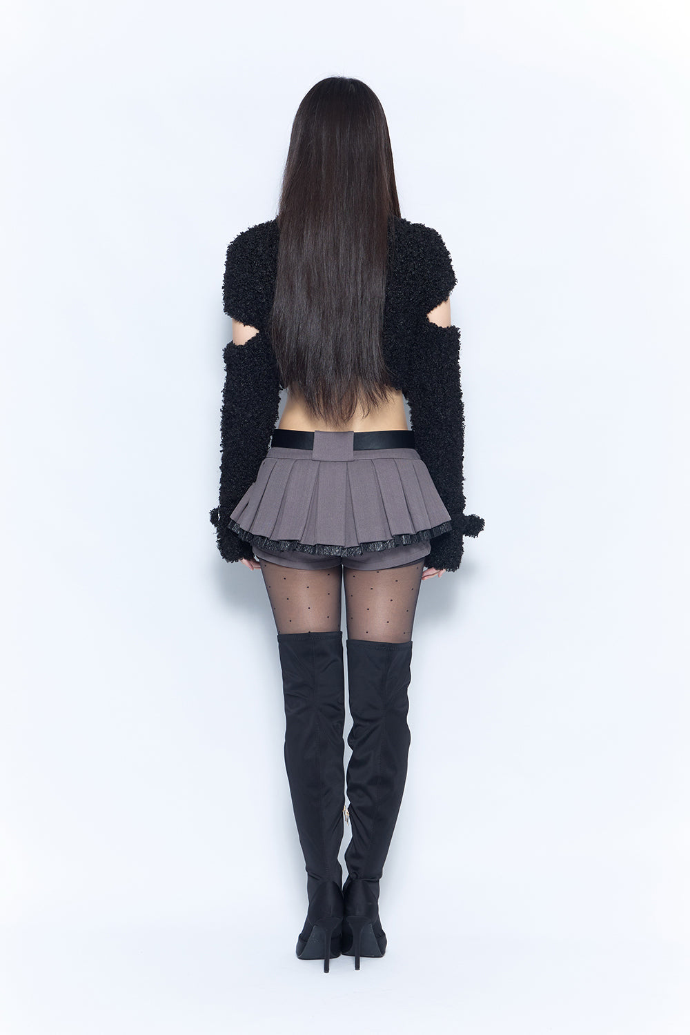 layered pleated skirt mini