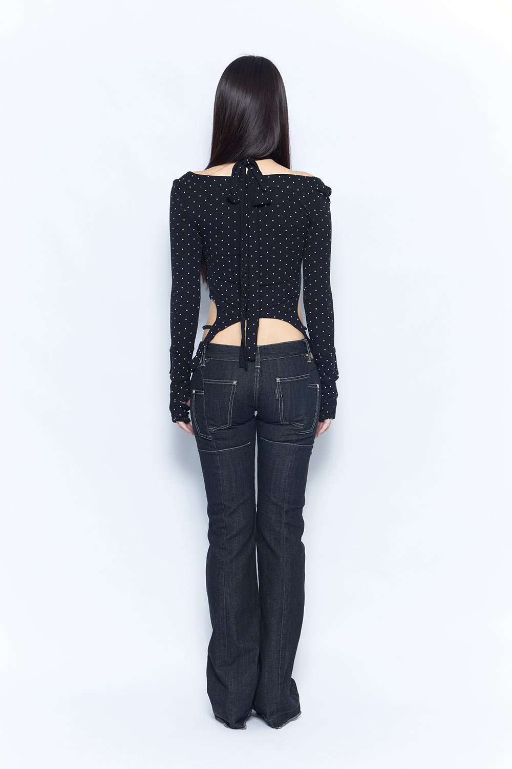 cutout stitch denim