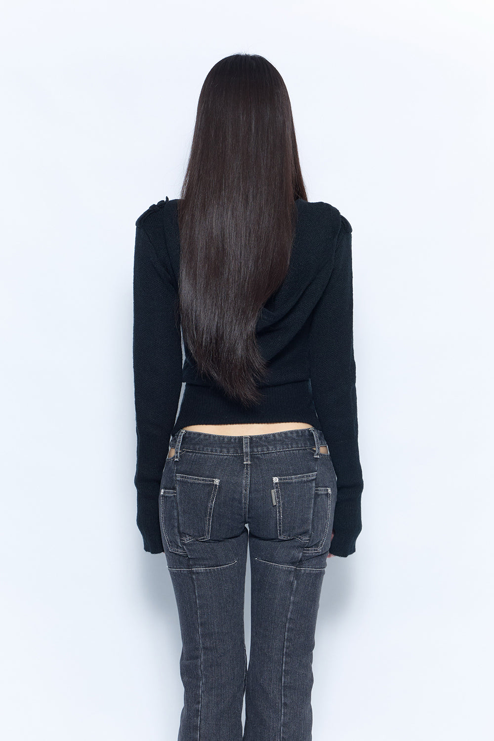 hooded tie knit tops