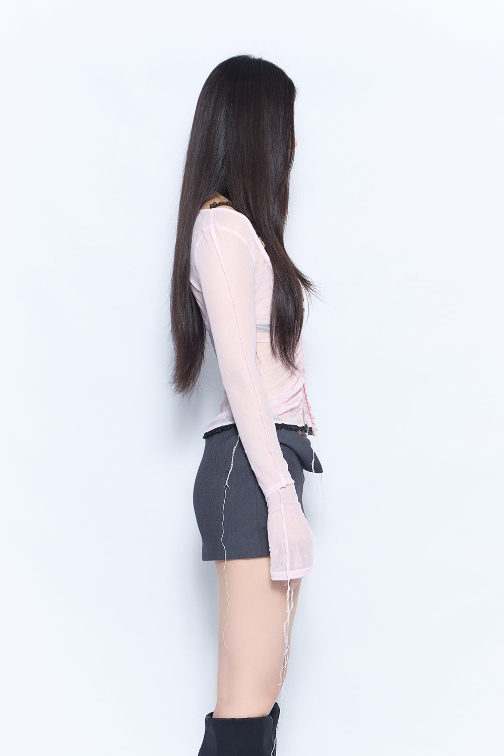 dot ruched tulle set