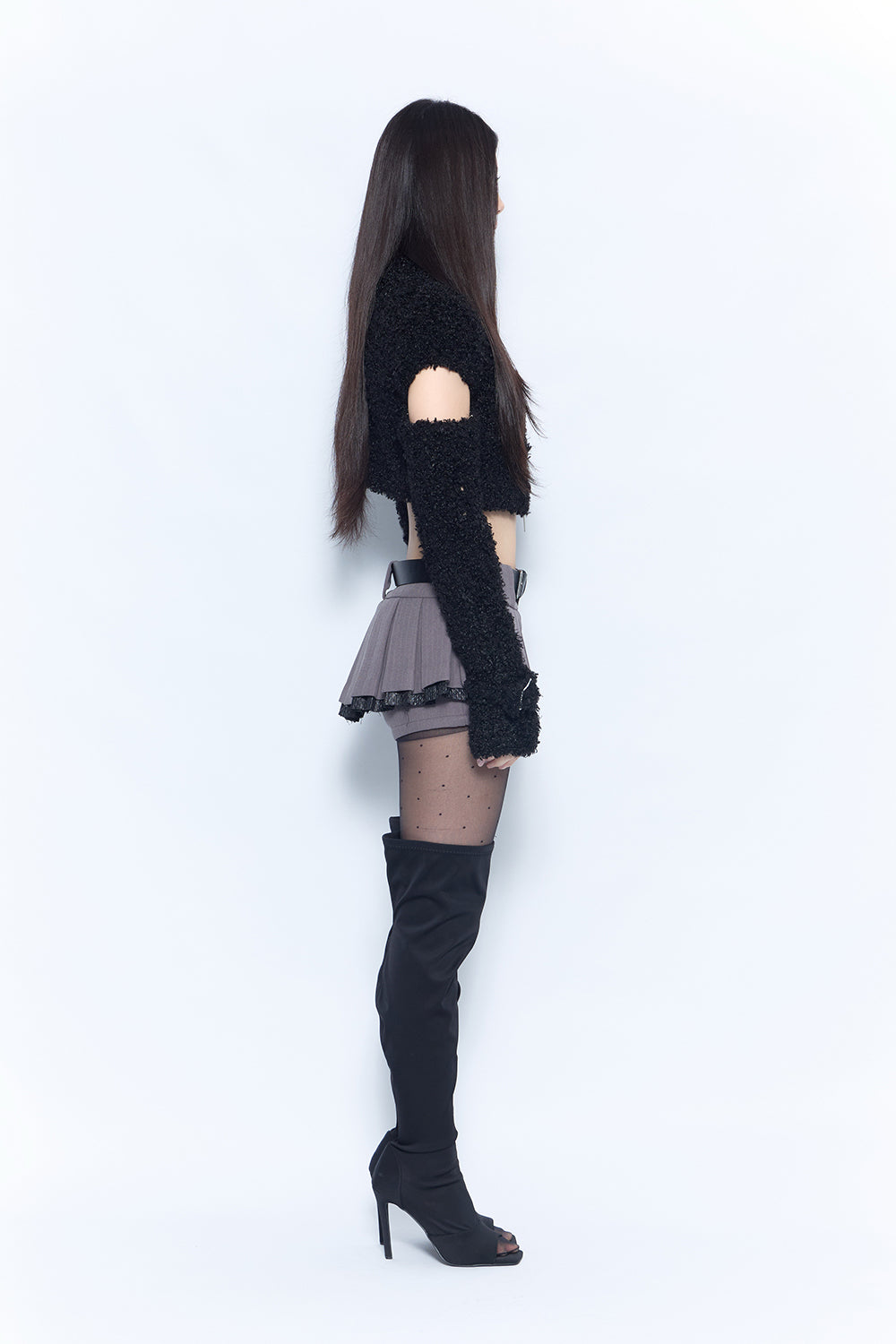 layered pleated skirt mini