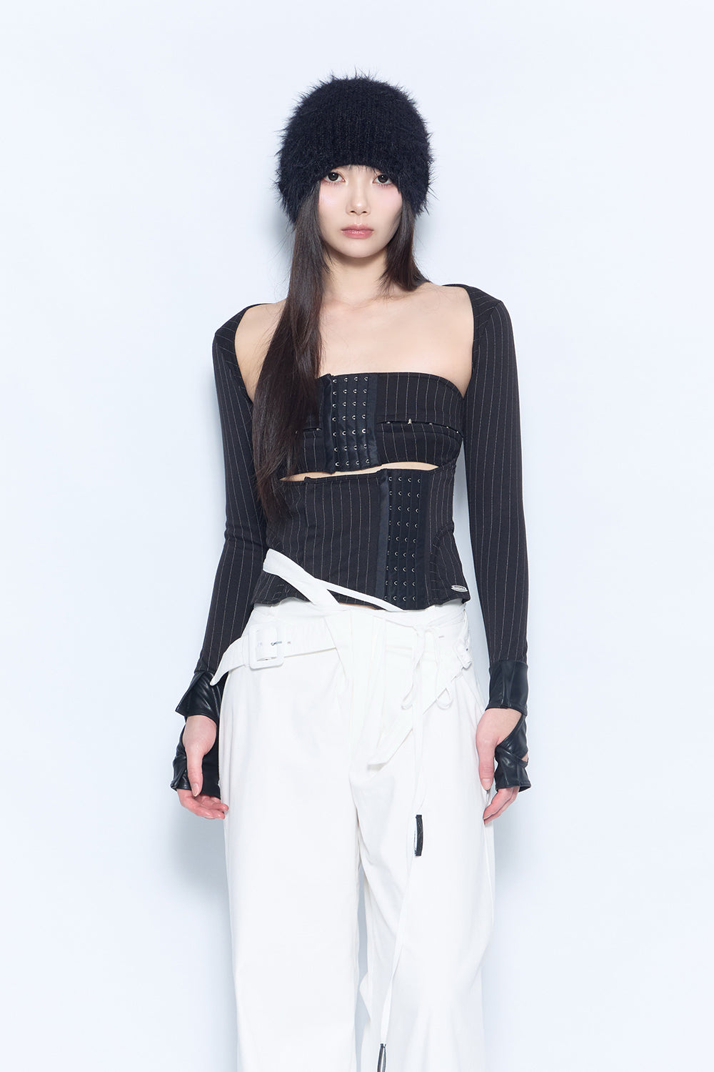 hook trim stripe tops