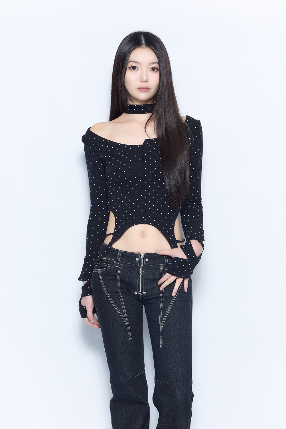 loop dot tie tops