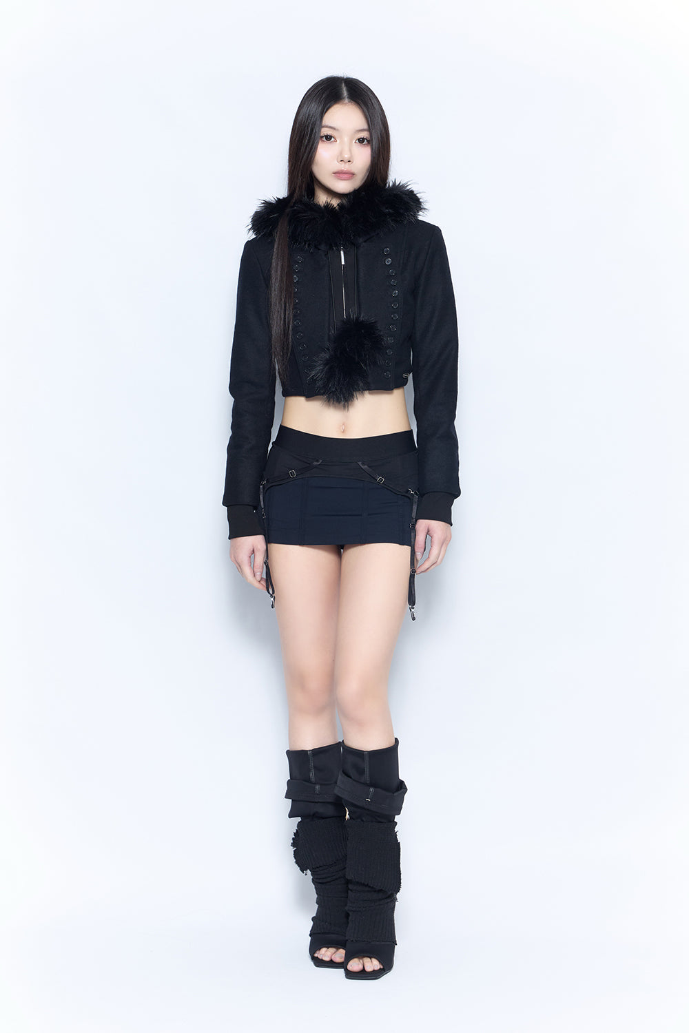 sculpt garter skirt mini