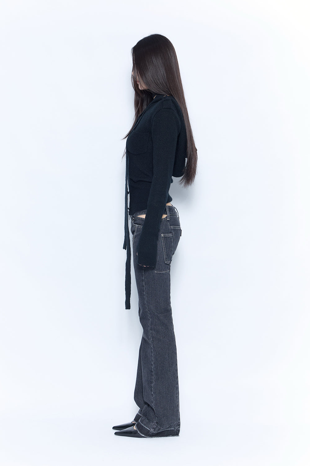 cutout stitch denim