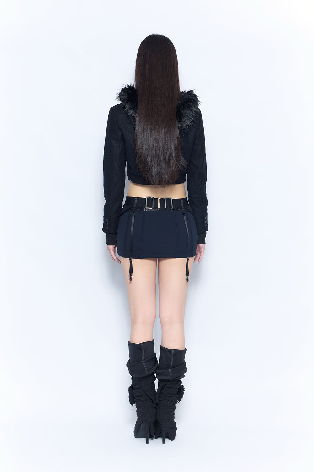 sculpt garter skirt mini