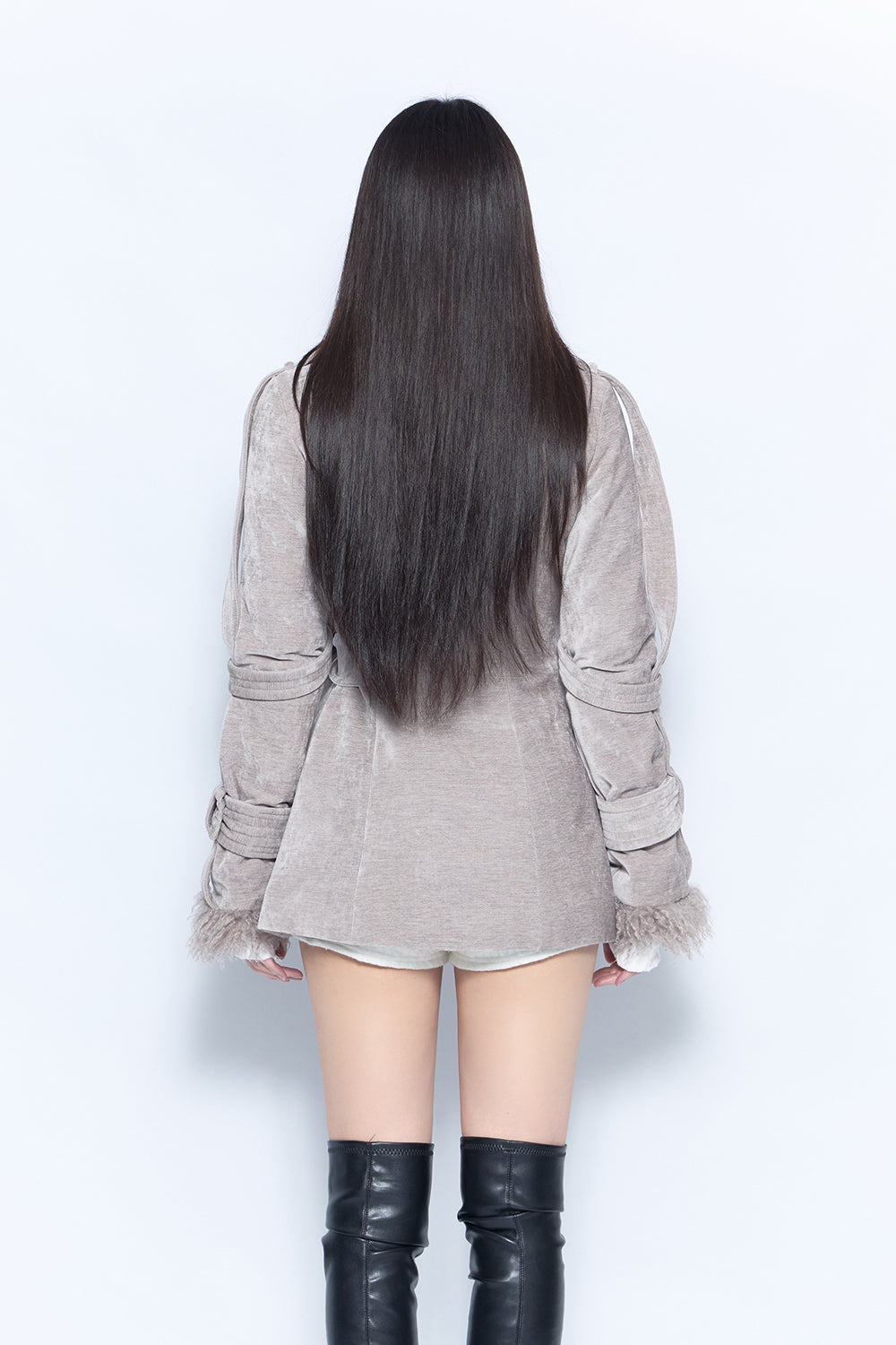 fur trim toggle coat