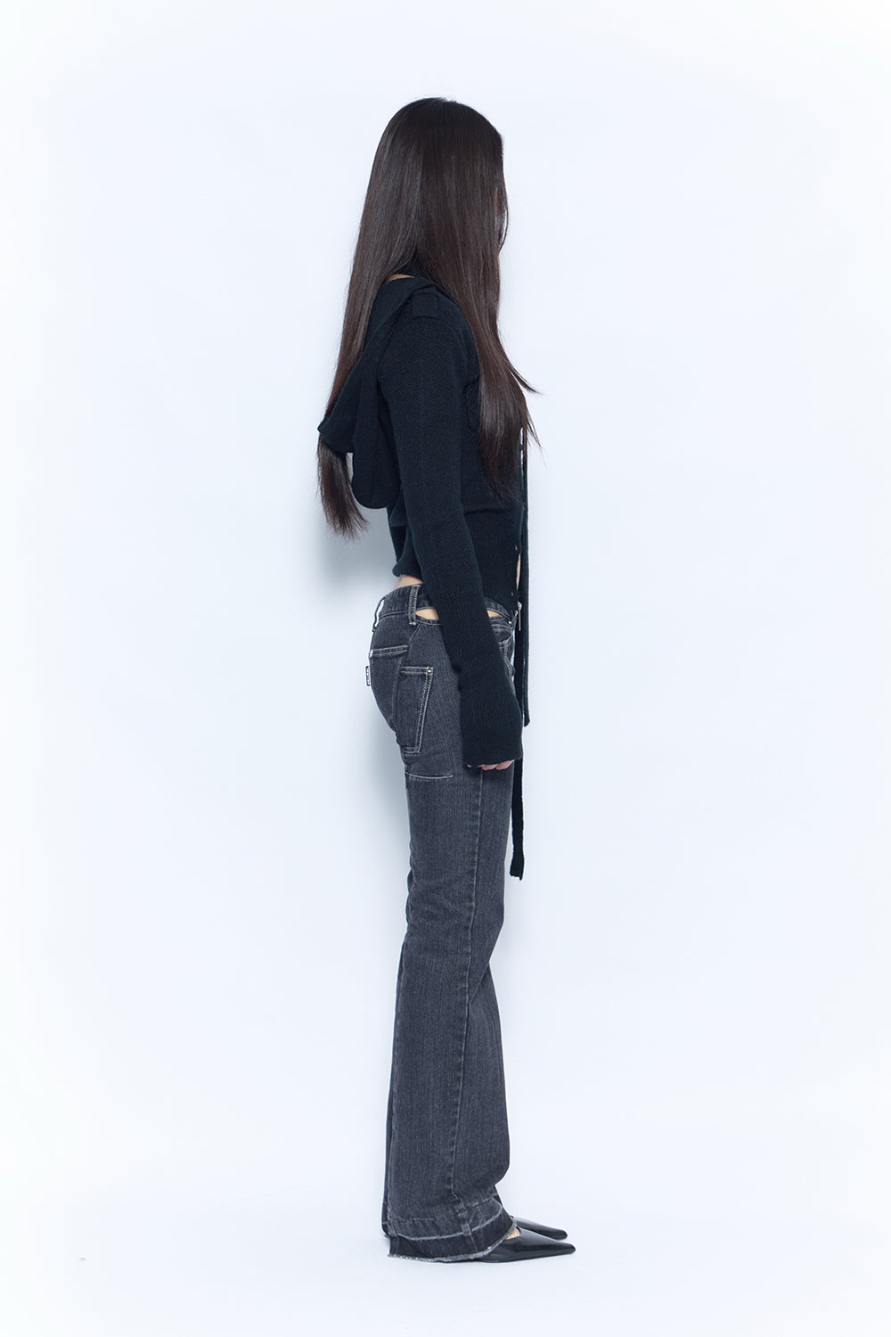 cutout stitch denim