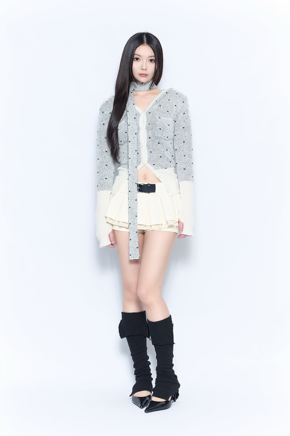 layered pleated skirt mini