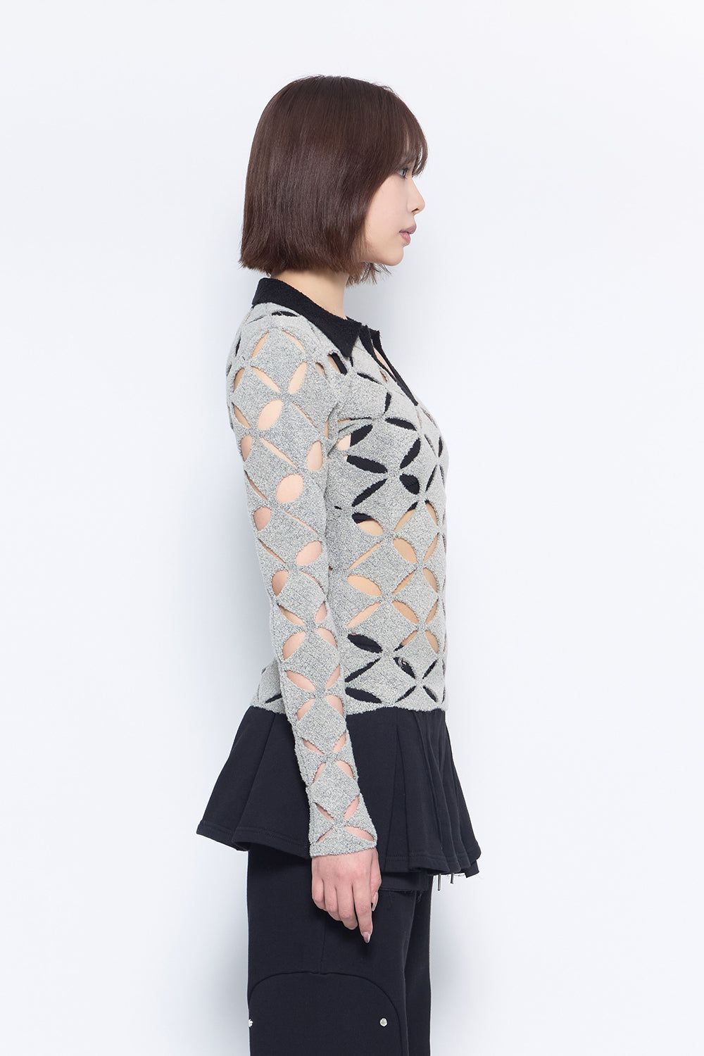 THEREDTHREAD / ザレッドスレッド】S knit fit tops repeat petal