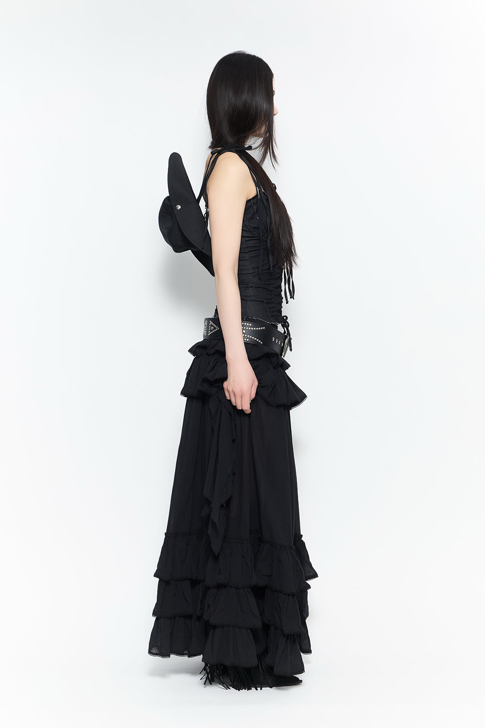 THEREDTHREAD / ザレッドスレッド】frontier tiered skirt