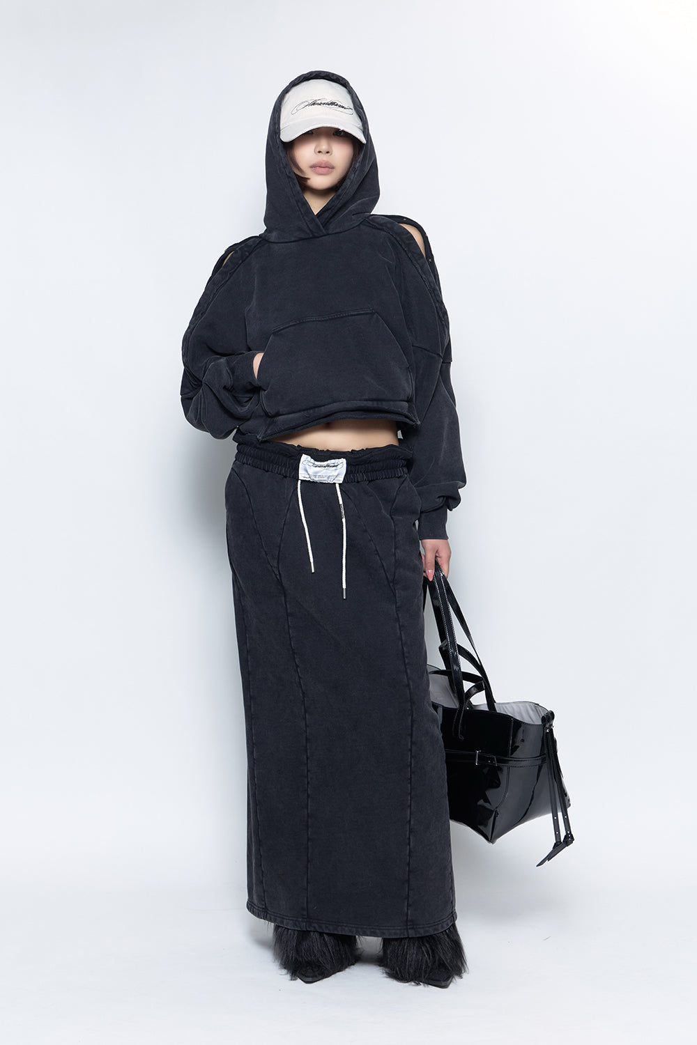 S slit line sweat skirt