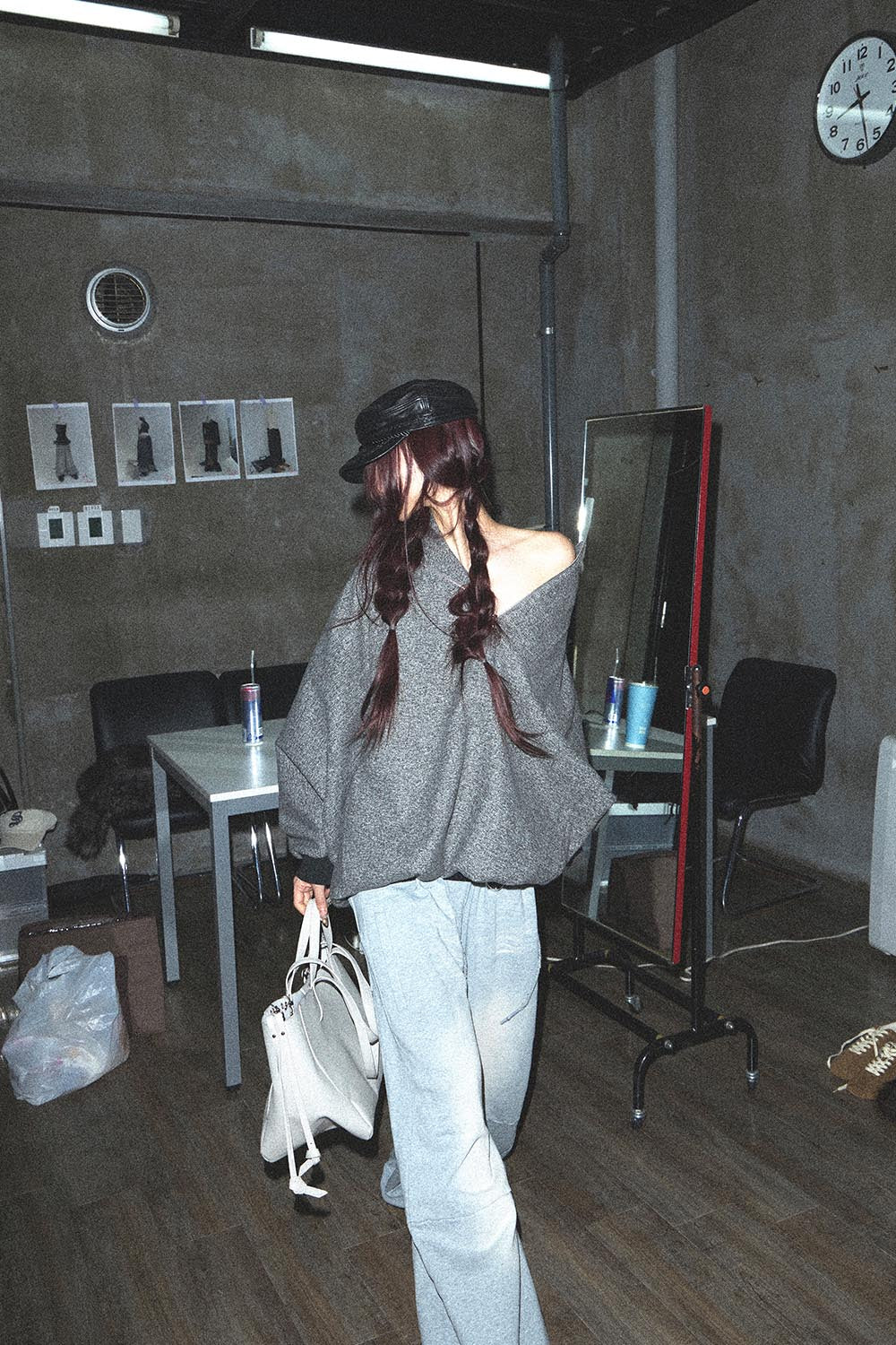 S blasted belt sweat pants