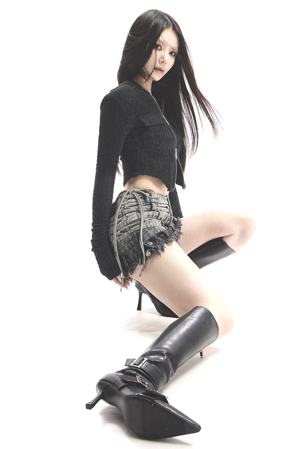 S w zip brushed hoodie