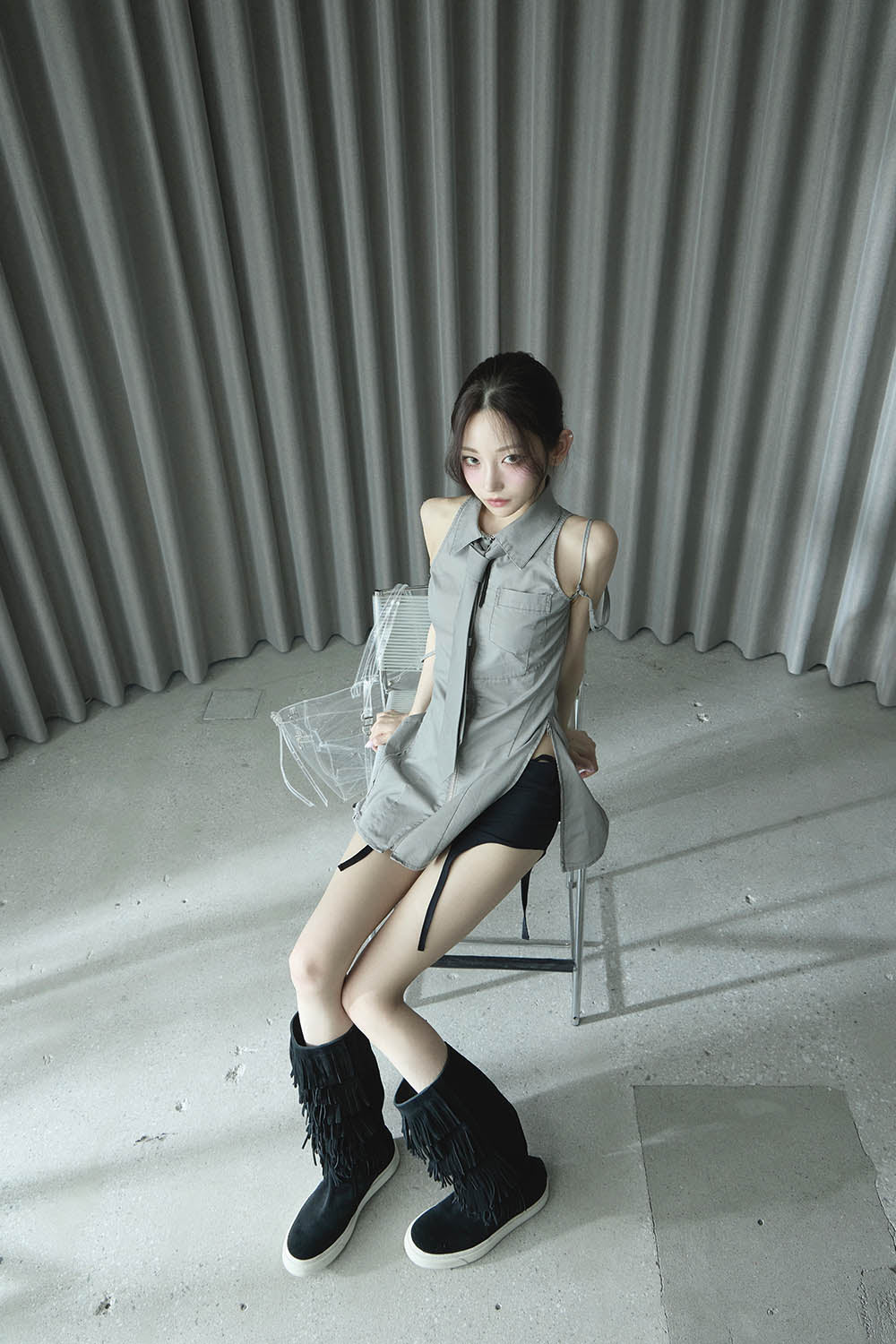 THEREDTHREAD / ザレッドスレッド】S tie shirt dress